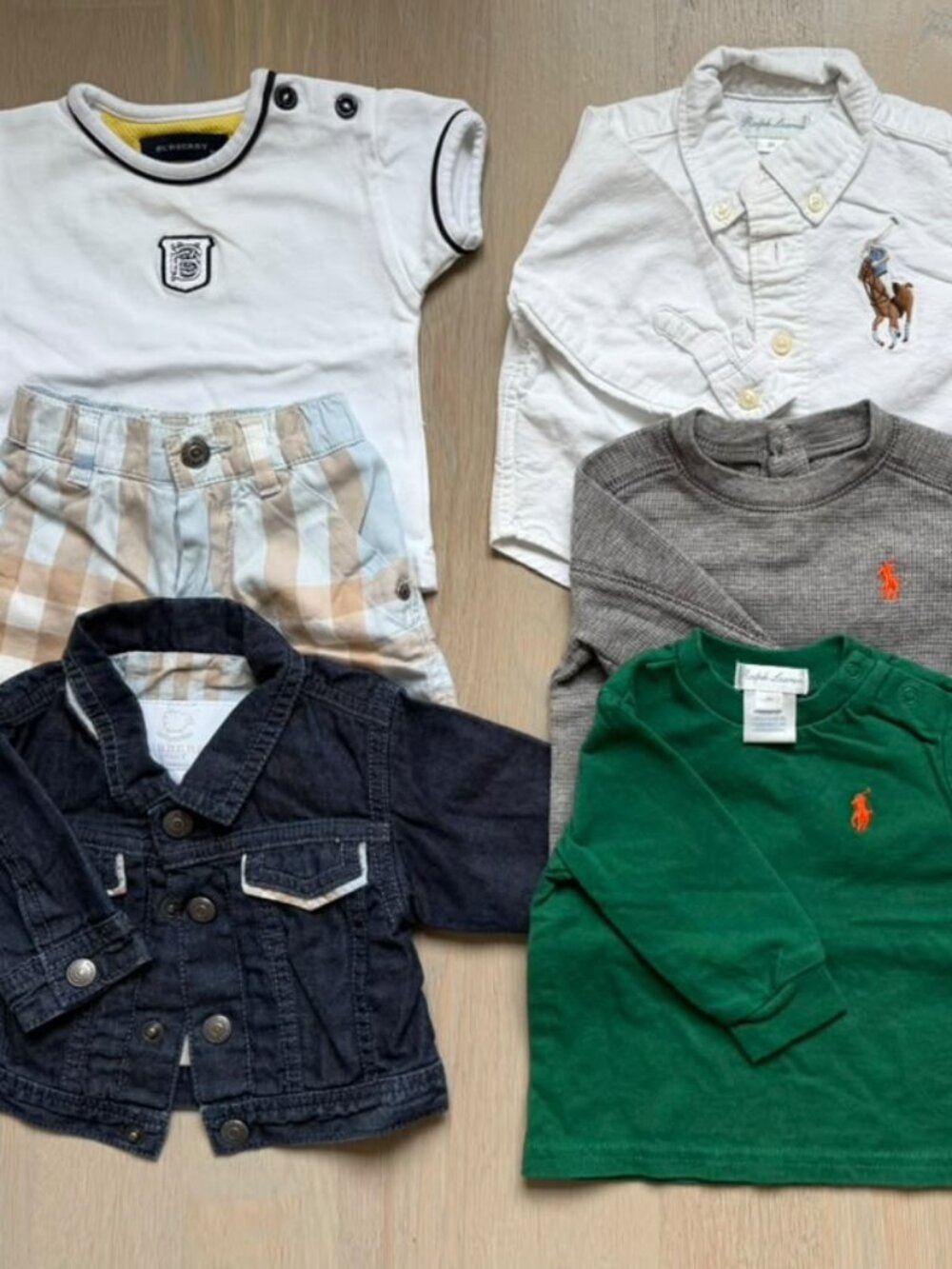 Authentic Baby 3M Burberry and Ralph Lauren Tops / Denim Jacket / Sets (6 Total)